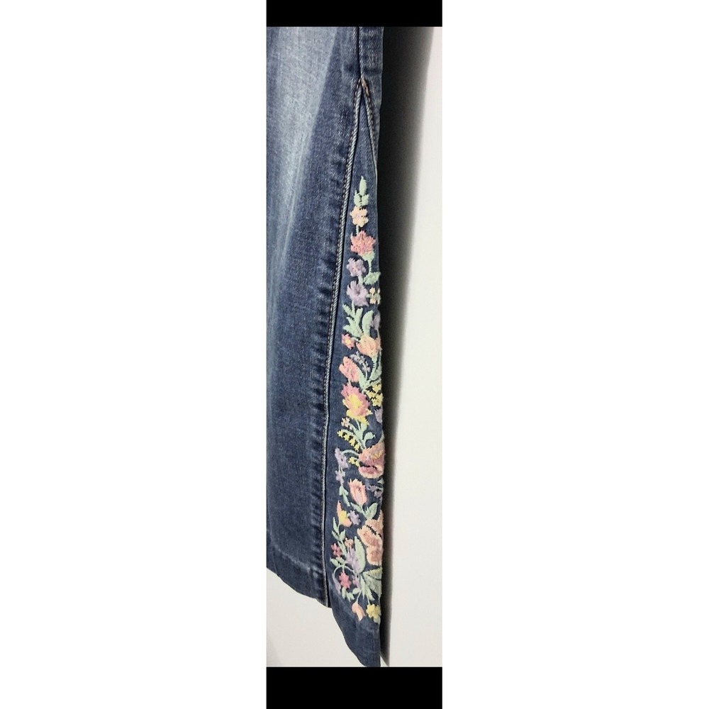 American Eagle Jeans Size 10 Super High-Waist Floral Embroidered Flare Y2K NEW - Picture 3 of 16